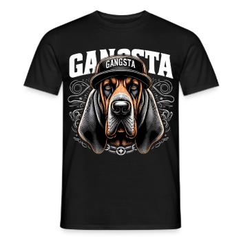 Bloodhound Gangsta Gangster Hund Geschenk - Männer T-Shirt - Schwarz - Vorne - AI Model Male 178 light (178cm)