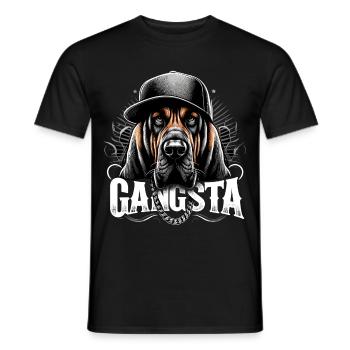 Bloodhound Gangsta Gangster Hund Geschenk - Männer T-Shirt - Schwarz - Vorne - AI Model Male 178 light (178cm)