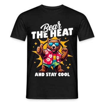 Cool bear with sunglasses and pun saying - Men's T-Shirt - black - Front - AI Model Male 178 light (178cm)