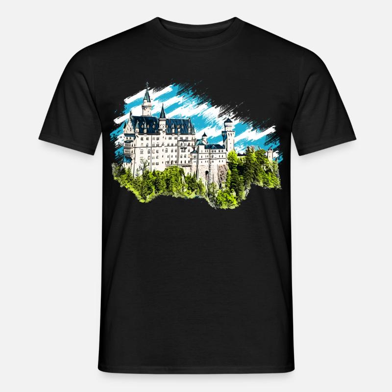 Schloss Neuschwanstein - Männer T-Shirt - Schwarz