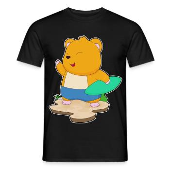 Été de surf sur planche de surf pour hamsters - T-shirt homme - noir - Devant - AI Model Male 178 light (178cm)