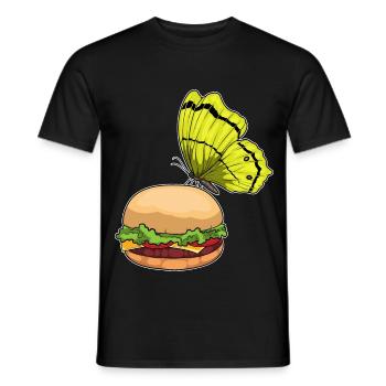 Cheeseburger papillon - T-shirt homme - noir - Devant - AI Model Male 178 light (178cm)