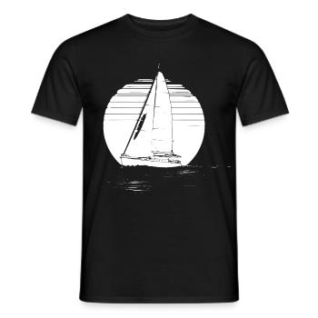 Segelboot Zeichnung - Männer T-Shirt - Schwarz - Vorne - AI Model Male 178 light (178cm)