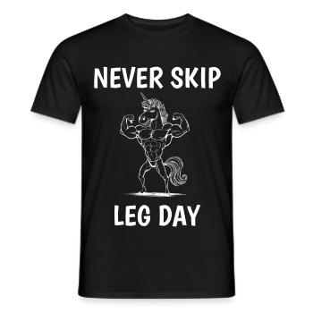 Überspringen Sie niemals den Leg Day Muscular Unicorn Gym Workout - Männer T-Shirt - Schwarz - Vorne - AI Model Male 178 light (178cm)
