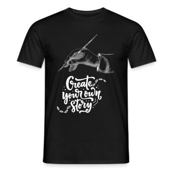 Hand illustration with inspirational message - Men's T-Shirt - black - Front - AI Model Male 178 light (178cm)