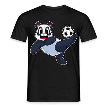 Panda Fußballspieler Fußball Sport - Männer T-Shirt - Schwarz - Vorne - AI Model Male 178 light (178cm)
