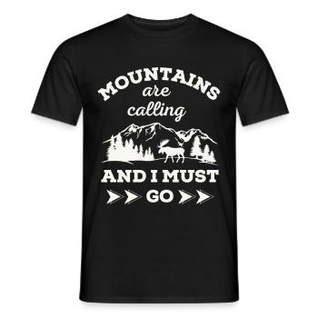 Mountains are calling And I MUST GO - Men's T-Shirt - black - Front - AI Model Male 178 light (178cm)