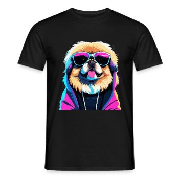 Pékin Gangster Next Level Lion Chien Chien Gesch - T-shirt homme - noir - Devant - AI Model Male 178 light (178cm)