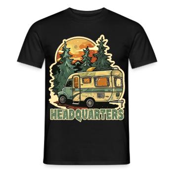 Waldcamper im Sonnenuntergang Campingfreund - Männer T-Shirt - Schwarz - Vorne - AI Model Male 178 light (178cm)