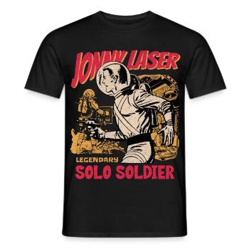 Jonny Laser Solo Soldat - Männer T-Shirt - Schwarz - Vorne - AI Model Male 178 light (178cm)