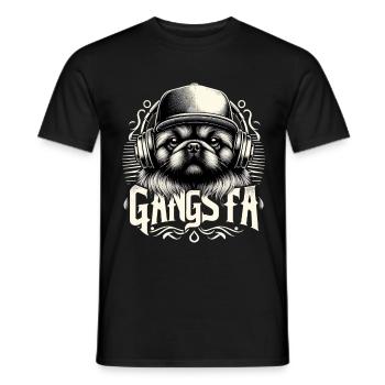 Pekingese Gangsta Gangster Lion Dog Dog Gift - Men's T-Shirt - black - Front - AI Model Male 178 light (178cm)