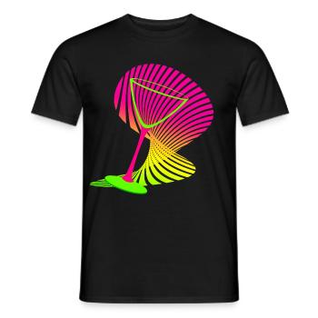 Verre à cocktail forme néon - T-shirt homme - noir - Devant - AI Model Male 178 light (178cm)