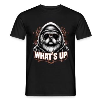 Pekingese Was geht ab Löwenhund Hund Geschenk - Männer T-Shirt - Schwarz - Vorne - AI Model Male 178 light (178cm)