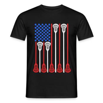 USA 4. Juli Lacrosse - Männer T-Shirt - Schwarz - Vorne - AI Model Male 178 light (178cm)