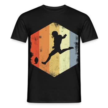 Vintage Football Player Sketch - Men's T-Shirt - black - Front - AI Model Male 178 light (178cm)