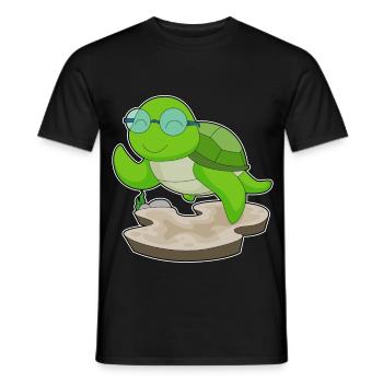 Lunettes de tortue - T-shirt homme - noir - Devant - AI Model Male 178 light (178cm)
