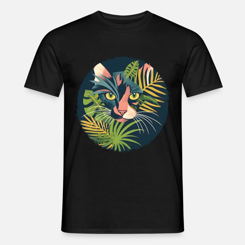 Illustration einer Katze - Männer T-Shirt - Schwarz