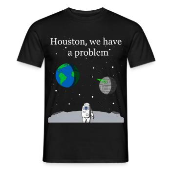 Astronaut Mond Houston We Have a Problem Erde DS-1 - Männer T-Shirt - Schwarz - Vorne - AI Model Male 178 light (178cm)