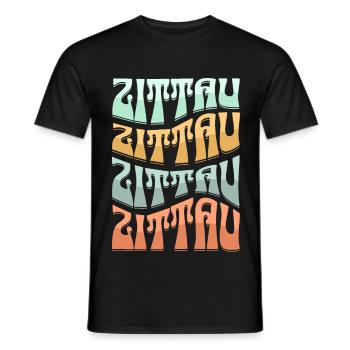 Zittau Oberlausitz Dreiländereck - Männer T-Shirt - Schwarz - Vorne - AI Model Male 178 light (178cm)