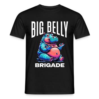 Großer Bauch Brigade Hippo Nilpferd Flusspferd - Männer T-Shirt - Schwarz - Vorne - AI Model Male 178 light (178cm)