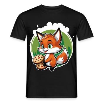 Foxy Pastry - Männer T-Shirt - Schwarz - Vorne - AI Model Male 178 light (178cm)