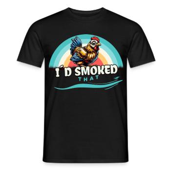 J’avais fumé ce drôle de dicton de poulet grillé au barbecue - T-shirt homme - noir - Devant - AI Model Male 178 light (178cm)