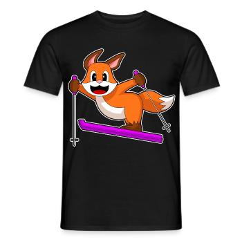 Fuchs Skispringer Ski Wintersport - Männer T-Shirt - Schwarz - Vorne - AI Model Male 178 light (178cm)