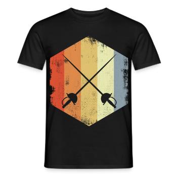 Vintage Fencing Swords - Men's T-Shirt - black - Front - AI Model Male 178 light (178cm)