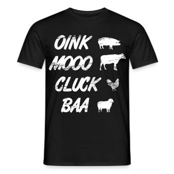 Oink Mooo Cluck Baa - Men's T-Shirt - black - Front - AI Model Male 178 light (178cm)