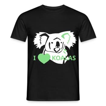 LoveKoalas - Men's T-Shirt - black - Front - AI Model Male 178 light (178cm)