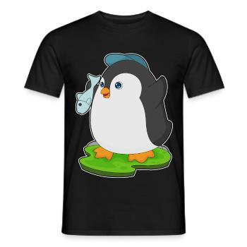 Pinguin Fisch - Männer T-Shirt - Schwarz - Vorne - AI Model Male 178 light (178cm)