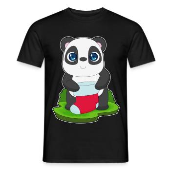 Panda Christmas Christmas Sock - Men's T-Shirt - black - Front - AI Model Male 178 light (178cm)