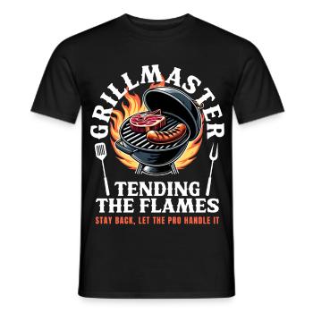 Grillmeister BBQ Barbecue Grill Grilling Saying - Men's T-Shirt - black - Front - AI Model Male 178 light (178cm)