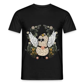 Peanut Angel Nature Heart Hearts Peanuts Flowers - Men's T-Shirt - black - Front - AI Model Male 178 light (178cm)