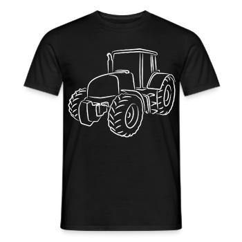 Tractor Sketch - Men's T-Shirt - black - Front - AI Model Male 178 light (178cm)
