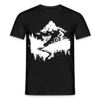 Mountainbiking Skizze - Männer T-Shirt - Schwarz - Vorne - AI Model Male 178 light (178cm)