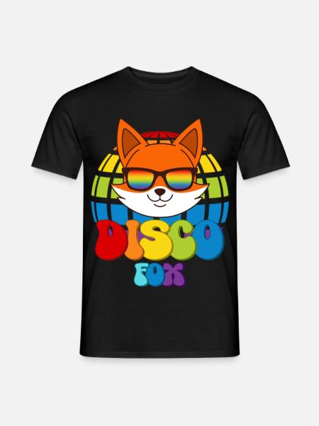 Disco Fox Discokugel Fuchs Sonnenbrille Discofox - Männer T-Shirt - Schwarz