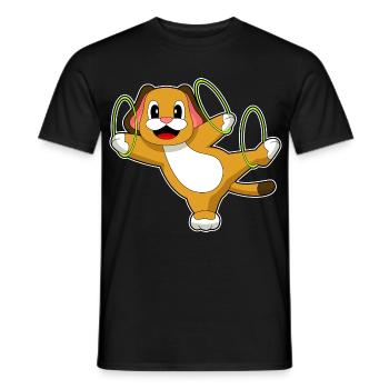 Dog Fitness Hoop Workout Gymnastics - Men's T-Shirt - black - Front - AI Model Male 178 light (178cm)