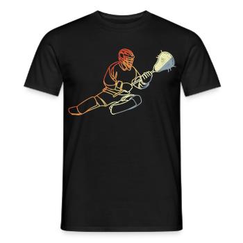 Lacrosse Goaltender Vintage - Men's T-Shirt - black - Front - AI Model Male 178 light (178cm)