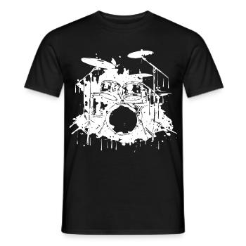 Schlagzeug Grafik - Männer T-Shirt - Schwarz - Vorne - AI Model Male 178 light (178cm)