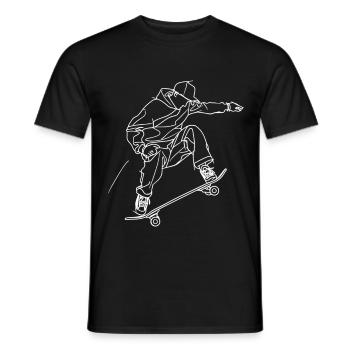 Skateboarder Skizze - Männer T-Shirt - Schwarz - Vorne - AI Model Male 178 light (178cm)