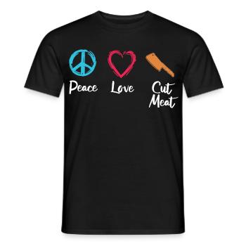 Peace, Love, Cutting Flesh - Men's T-Shirt - black - Front - AI Model Male 178 light (178cm)