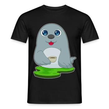Seal Coffee Mug - Men's T-Shirt - black - Front - AI Model Male 178 light (178cm)