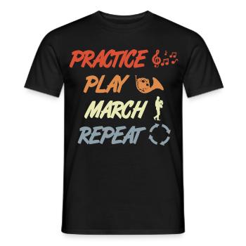 French Horn Motivation - Men's T-Shirt - black - Front - AI Model Male 178 light (178cm)