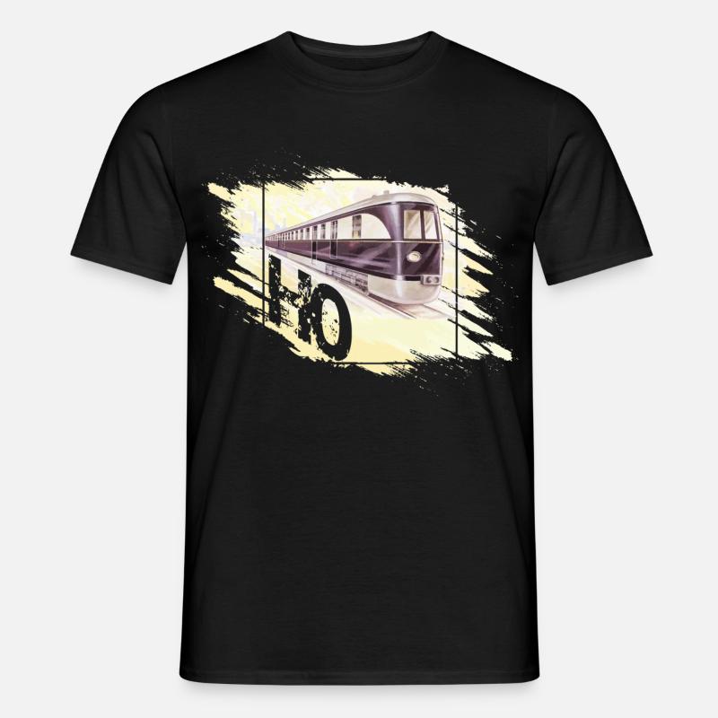 Modellbahn Spur H0 Design - Männer T-Shirt - Schwarz