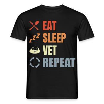 Mangez dormir Répétez le vétérinaire - T-shirt homme - noir - Devant - AI Model Male 178 light (178cm)