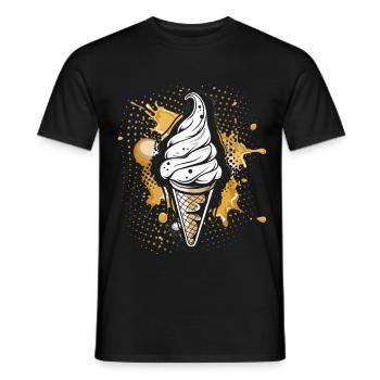 Cornet de crème glacée Éclaboussures de couleur - T-shirt homme - noir - Devant - AI Model Male 178 light (178cm)