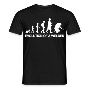 Evolution of a welder - Men's T-Shirt - black - Front - AI Model Male 178 light (178cm)