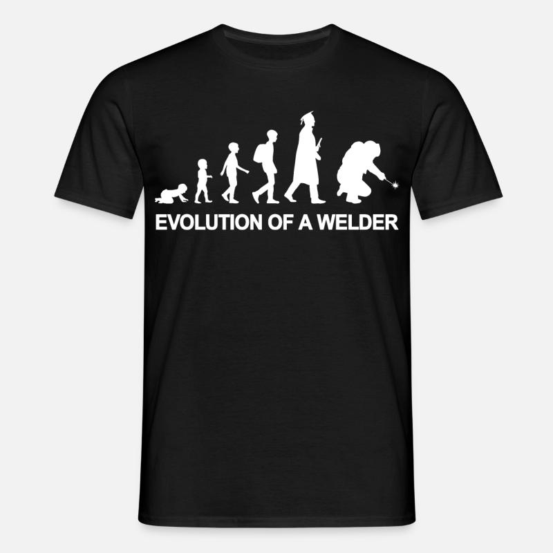 Evolution of a welder - Men's T-Shirt - black