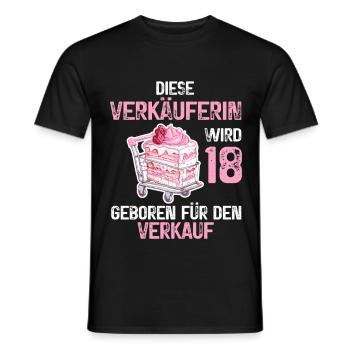 Verkäuferin 18 Geburtstag Verkauf 18 Jahre Spruch - Männer T-Shirt - Schwarz - Vorne - AI Model Male 178 light (178cm)